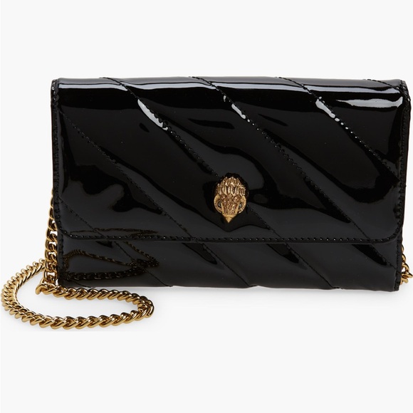 Kurt Geiger London Soho Leather Wallet on a Chain in Black - Picture 1 of 14